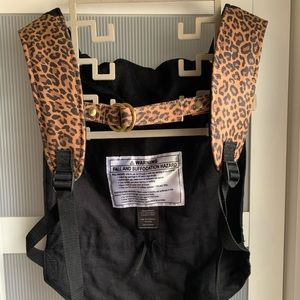 Black with leopard leather baby carrier